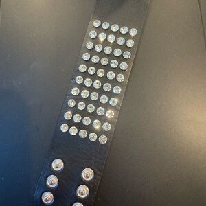 Paparazzi Black Leather Bracelet with Silver Studs